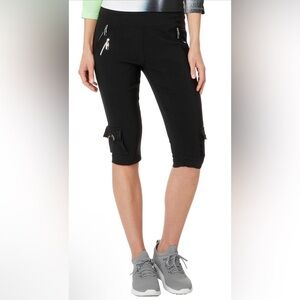 Jamie Sadock Womens 24.5" Skinnylicious Knee Capris Jet Black. Size 4. NWT!